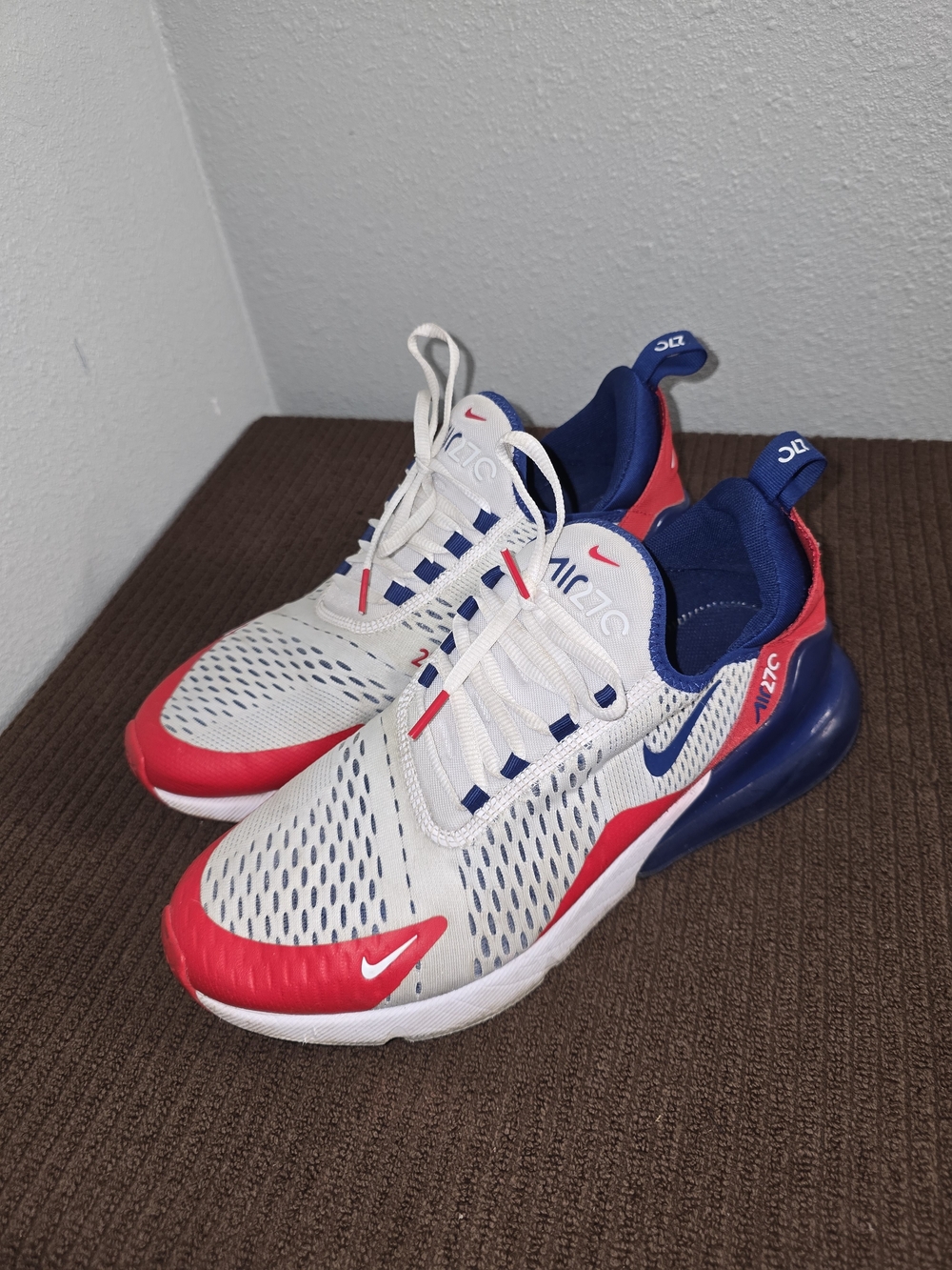 Nike Air Max 270 Men's Running Shoes - White/Blue/Red